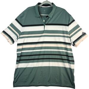 ADIDAS GOLF Men's ULT 365 Stripe Short Sleeve Polo Shirt Tech Emerald Sz 2XL